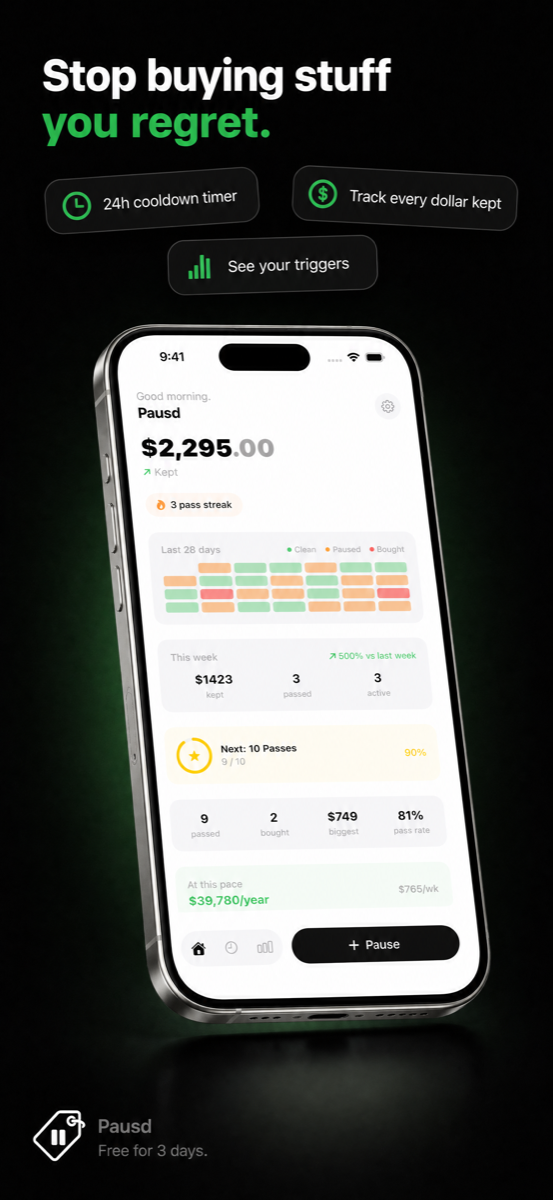 Pausd dashboard - stop buying stuff you regret